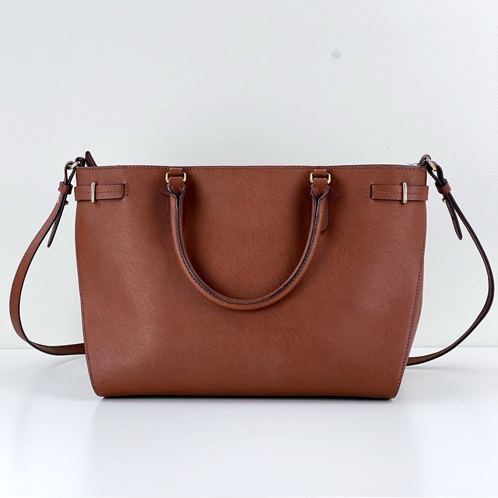 Ralph Lauren Double RL Brown Leather Tote - Picture 4 of 12